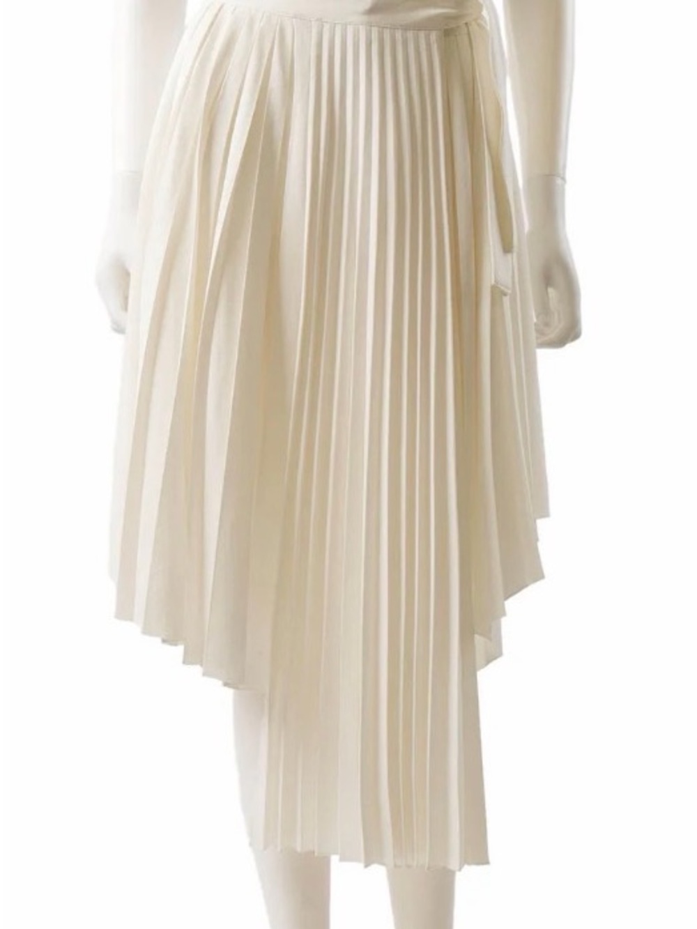 Maje off white pleated asymmetrical skirt , size 36- US 4